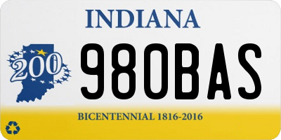 IN license plate 980BAS