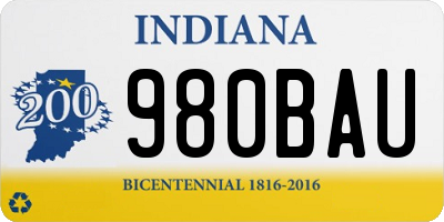 IN license plate 980BAU