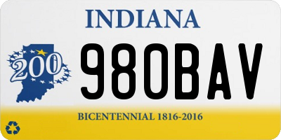 IN license plate 980BAV