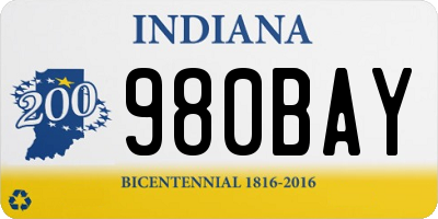IN license plate 980BAY