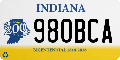 IN license plate 980BCA