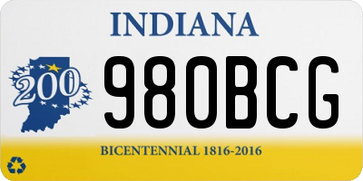 IN license plate 980BCG