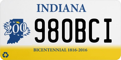 IN license plate 980BCI