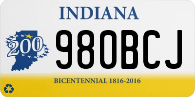 IN license plate 980BCJ