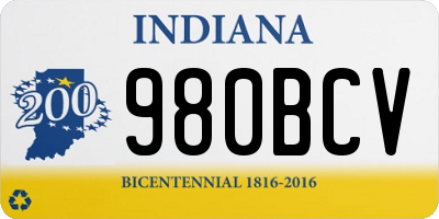 IN license plate 980BCV