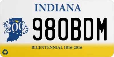 IN license plate 980BDM