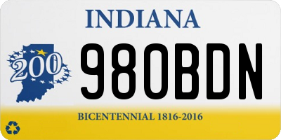 IN license plate 980BDN