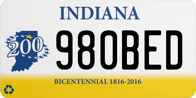 IN license plate 980BED