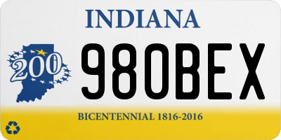 IN license plate 980BEX