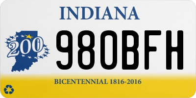 IN license plate 980BFH