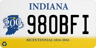 IN license plate 980BFI