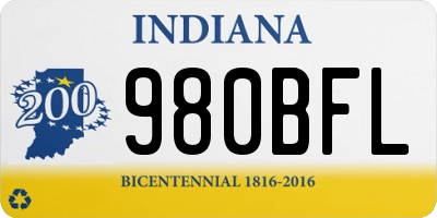 IN license plate 980BFL