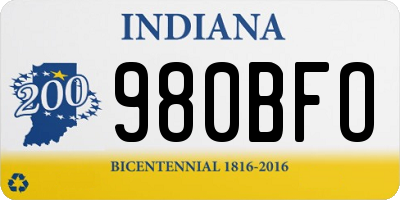 IN license plate 980BFO