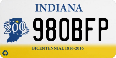 IN license plate 980BFP
