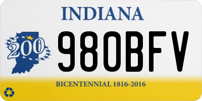 IN license plate 980BFV
