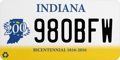 IN license plate 980BFW