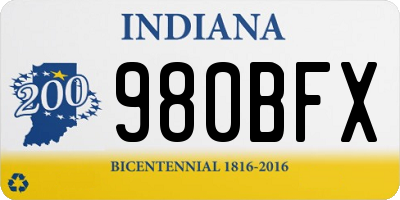 IN license plate 980BFX