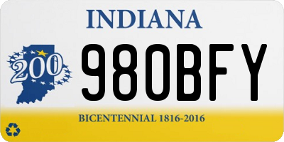 IN license plate 980BFY