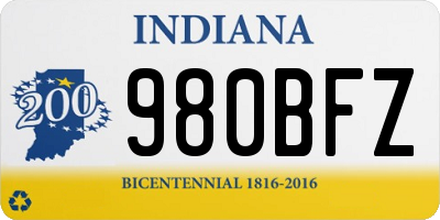 IN license plate 980BFZ