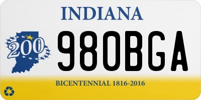 IN license plate 980BGA