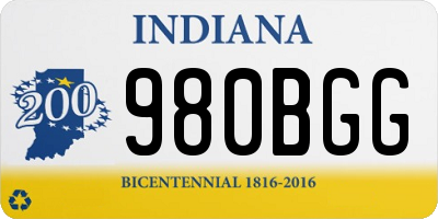 IN license plate 980BGG