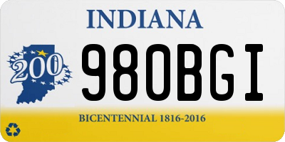 IN license plate 980BGI