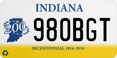 IN license plate 980BGT