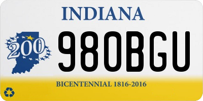 IN license plate 980BGU