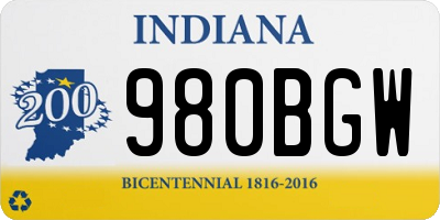 IN license plate 980BGW