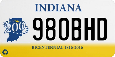 IN license plate 980BHD