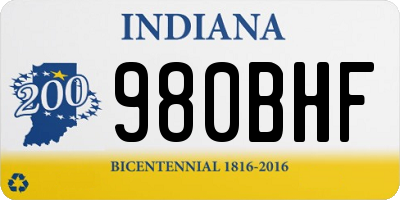 IN license plate 980BHF