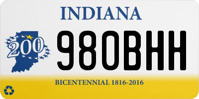 IN license plate 980BHH
