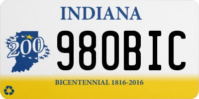 IN license plate 980BIC