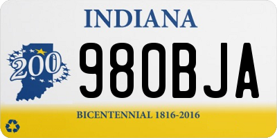 IN license plate 980BJA