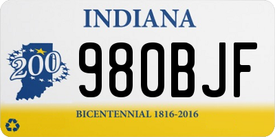 IN license plate 980BJF