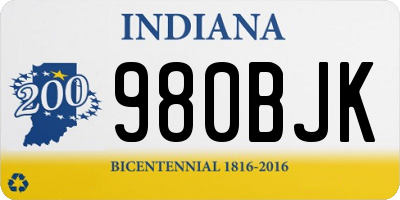 IN license plate 980BJK