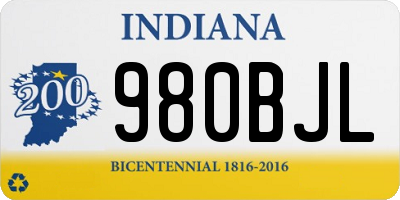 IN license plate 980BJL