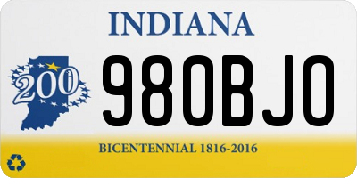 IN license plate 980BJO