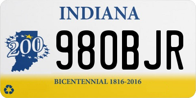 IN license plate 980BJR