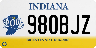 IN license plate 980BJZ