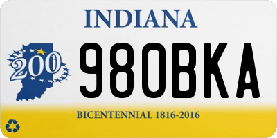 IN license plate 980BKA