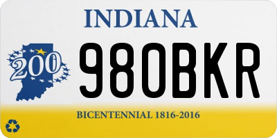 IN license plate 980BKR