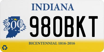 IN license plate 980BKT