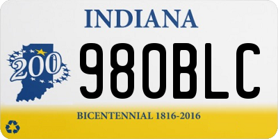 IN license plate 980BLC