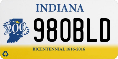 IN license plate 980BLD