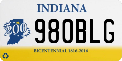 IN license plate 980BLG