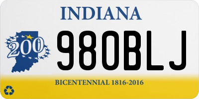 IN license plate 980BLJ
