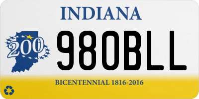 IN license plate 980BLL