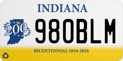 IN license plate 980BLM