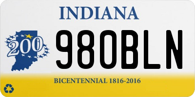 IN license plate 980BLN